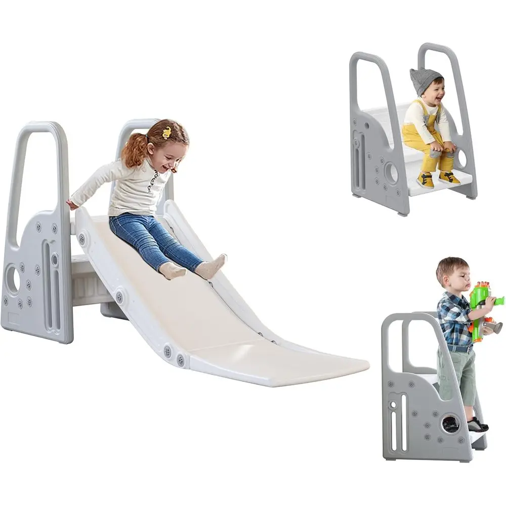 

Gray Toddler Playset with Large Climber, Slide, and Extra Long Slope for Indoor and Outdoor Fun