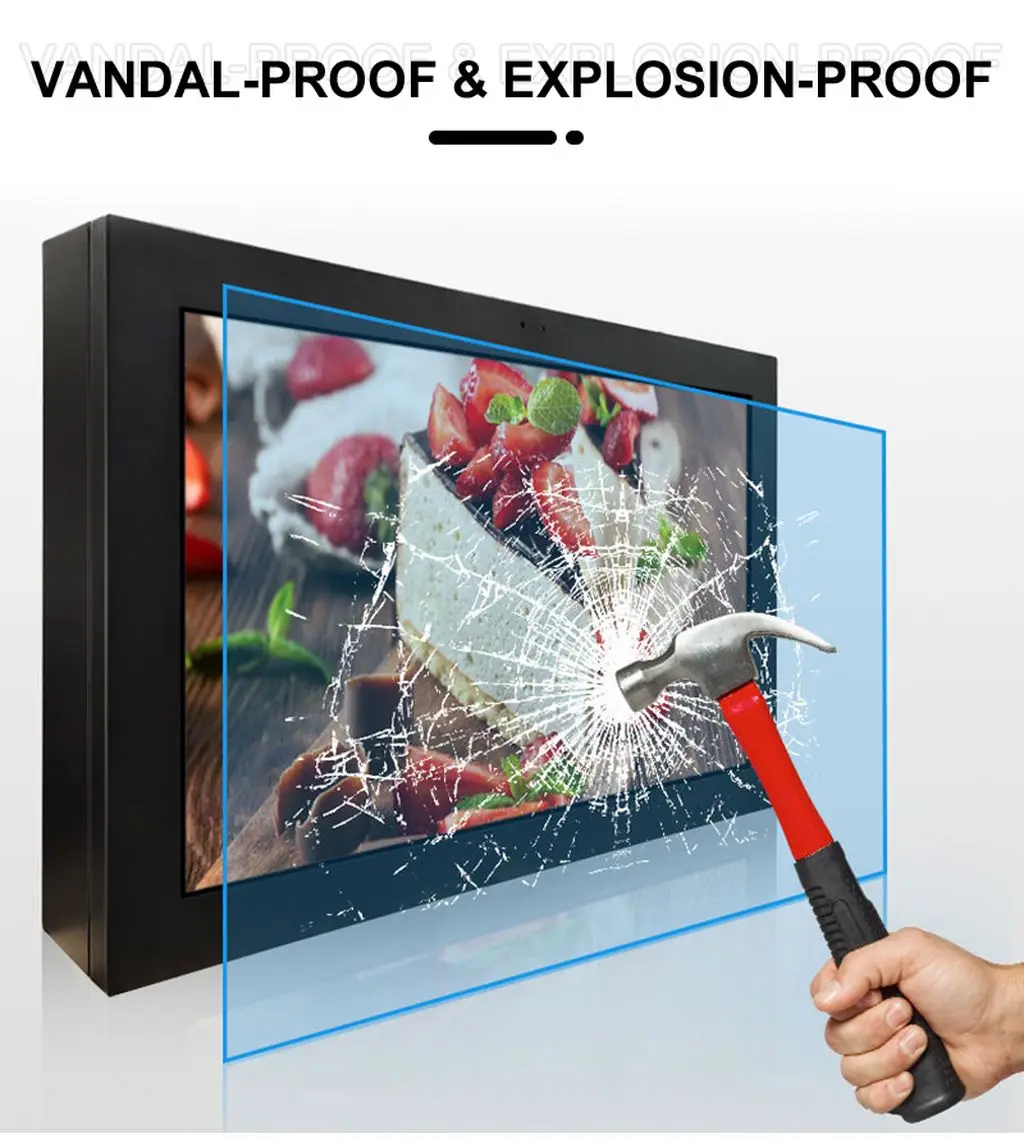Digital Color Display Outdoor Advertising Screen High Quality IP65 Waterproof AR Tempered Glass Electronic Screen