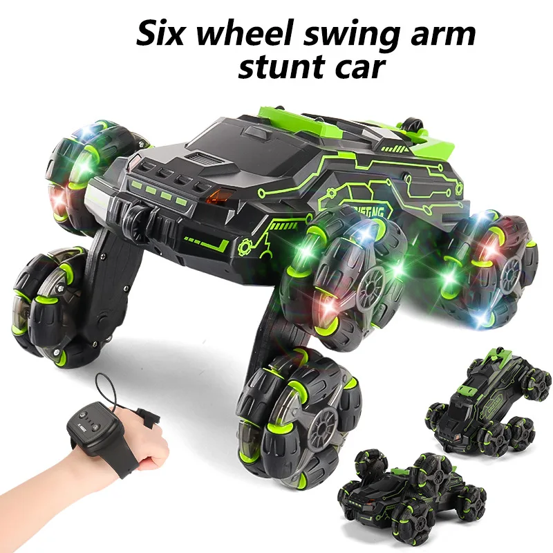 

Six-wheel swing arm drift stunt car charging climbing double-sided gesture sensing remote control children's toys