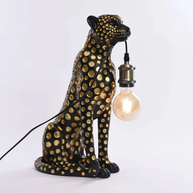 

Modern art animal leopard print resin sculpture