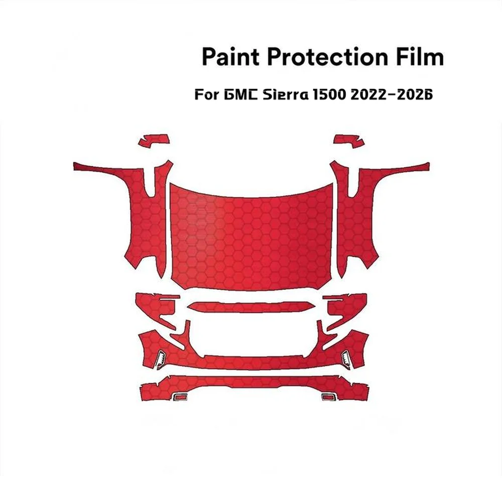 

For GMC Sierra 1500 2022-2026 TPU Pre-cut PPF Kit Scratch-resistant Transparent Front Bumper Hood Engine Protective Film