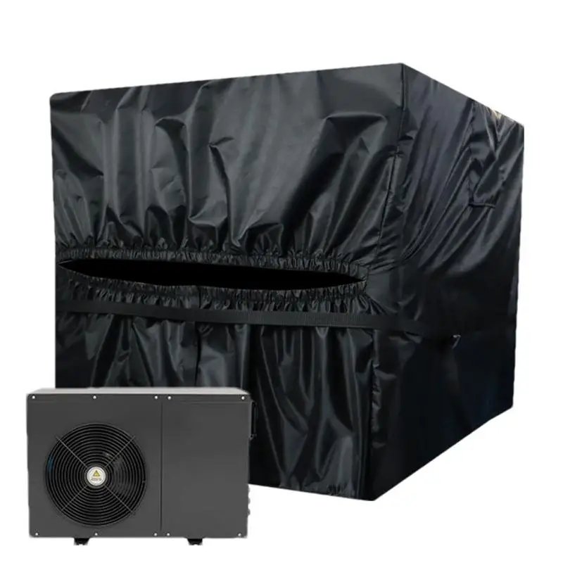Pool Heat Pump Covers Portable Elastic 420D Oxford Cloth Pump Cover Dust-Proof Universal Pool Heater Cover Multifunctional Black