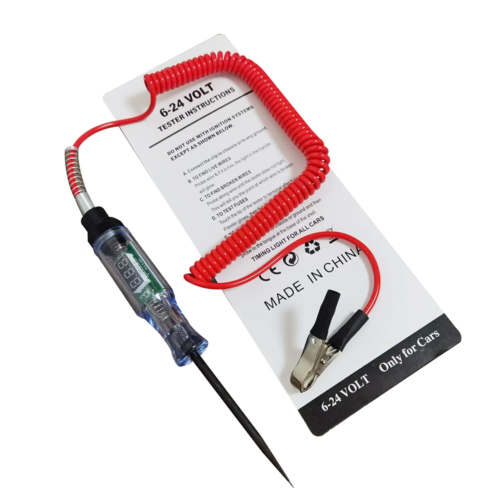 High Quality Auto Circuit Tester Truck Voltage Tester Circuit DC 6V 12V 24V Auto Diagnostic Probe Test Pen Car Tools