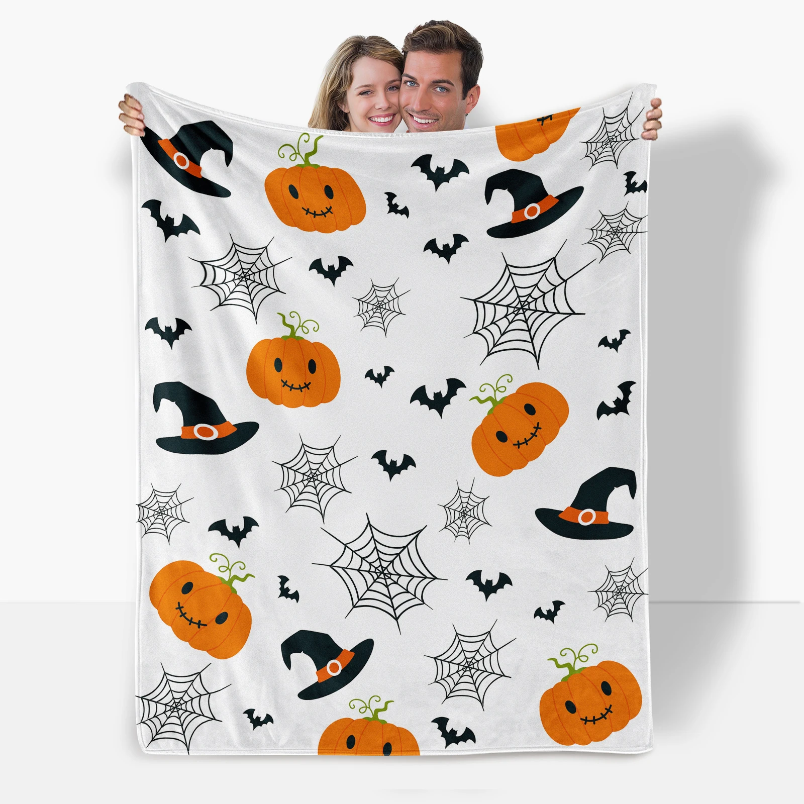Halloween Flannel Blanket Featuring Jack O Lanterns And Bats For A Festive Touch To Show Appreciation To Your Boss