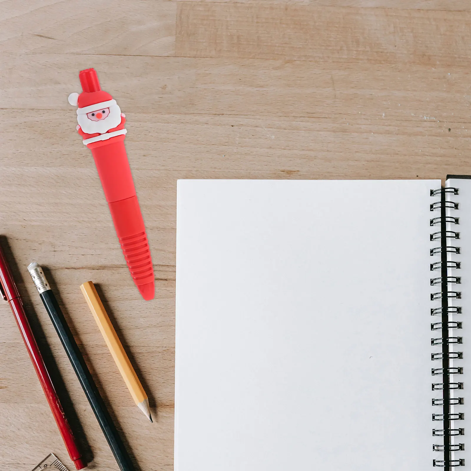 

6 шт., рождественские чернильные ручки, черные чернила, дизайн Санта-Клауса, выдвижные ручки для письма, праздничные школьные принадлежности, рождественские чулки для студентов