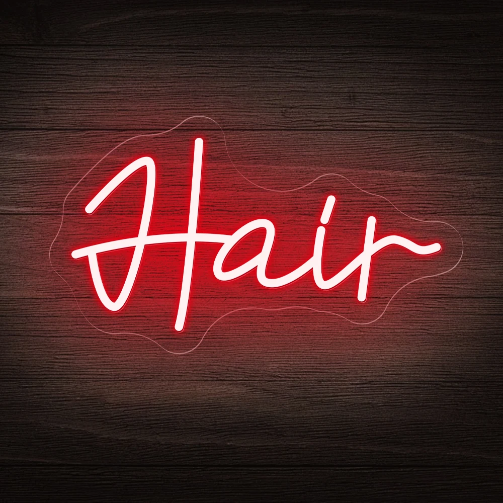 Hair Neon Sign Beauty Salon Barber Shop Neon Light Wall Art Decoration Sign Open Welcome LED Neon Light Hair Room Decor Wall