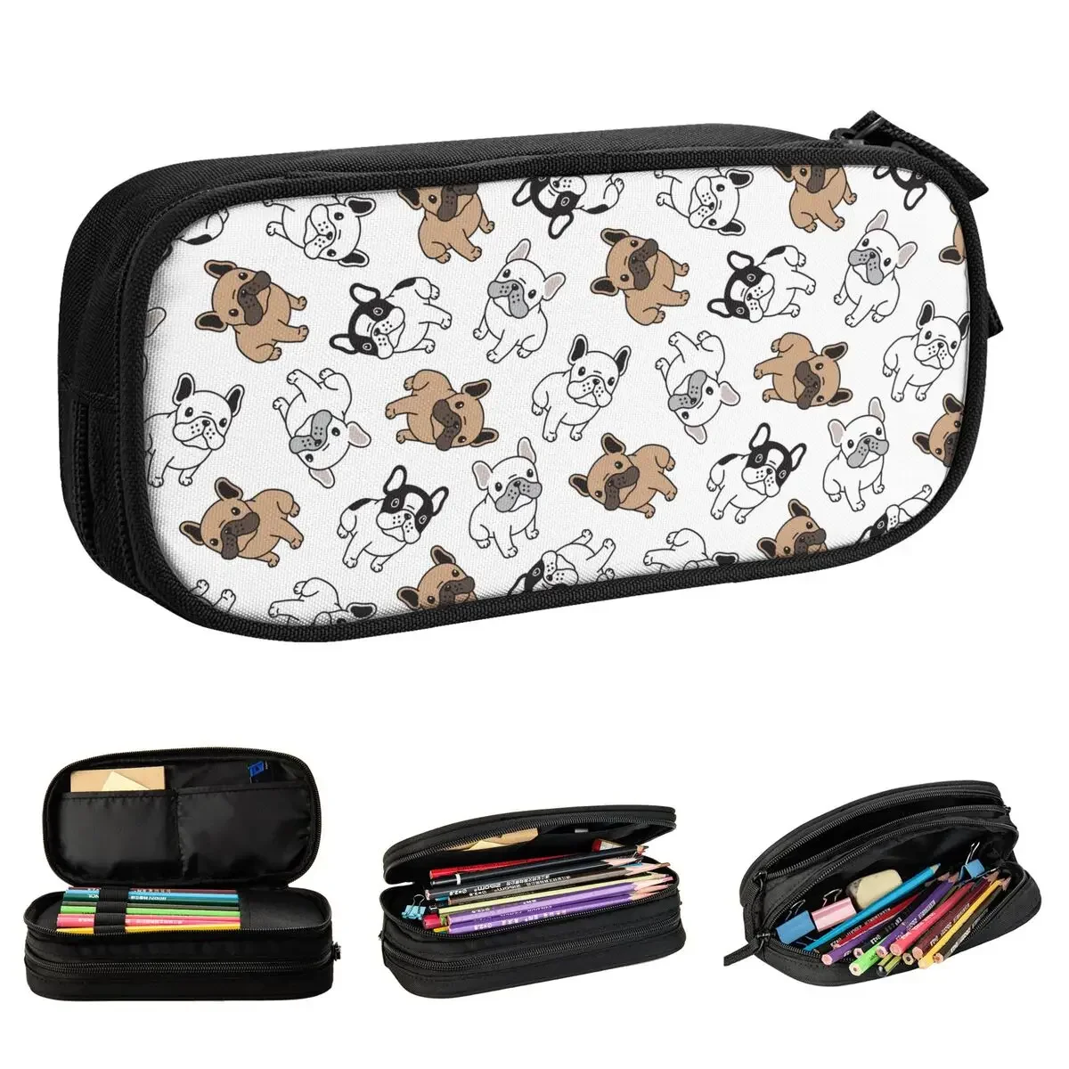 French Bulldog Pencil Cases New Animal Cute Pen Bags Girls Boys Big Capacity School Supplies Gift Pencilcases