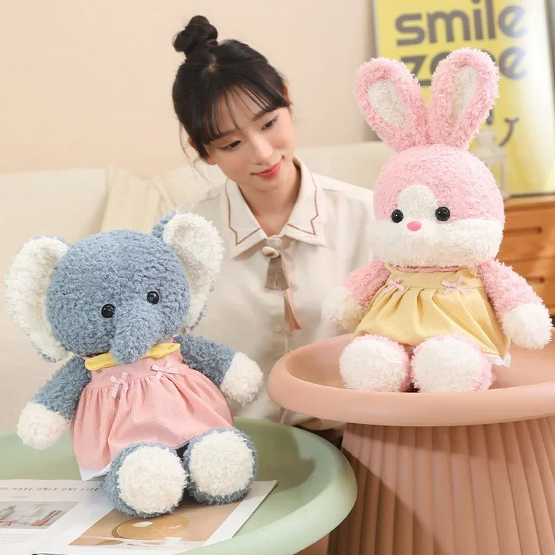 

50 см Лидер продаж, креативная одежда с кроликом и слоном, платье, плюшевая милая кукла, мягкая мультяшная кукла, животные, мягкая игрушка, детский подарок, декор для дивана