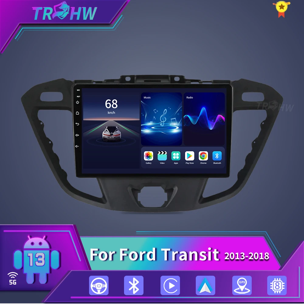 For Ford Transit Tourneo Custom 2013-2021 Car Radio Multimedia Video GPS Auto Player Navigation NO 2din DVD