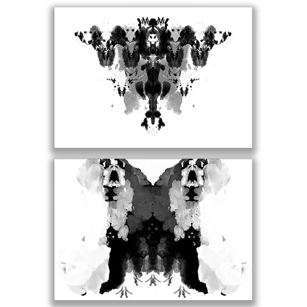 Image d'illusion de Rorschach - Interprétation familiale intéressante, art unique et impression sur toile à effet d'illusion d'ombrage, art illustré