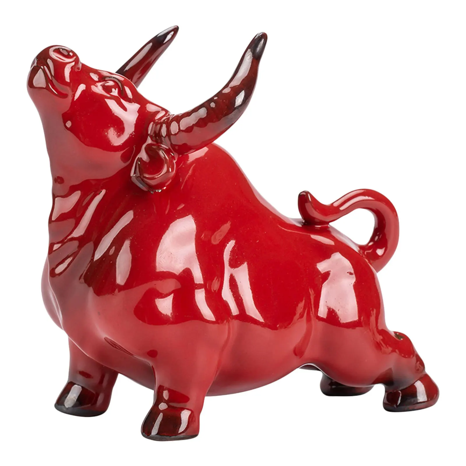 

Ceramic Ox Sculpture Decor Career Luck Home Office Gift Ox Model Ornament Art Crafts Ceramic Statue