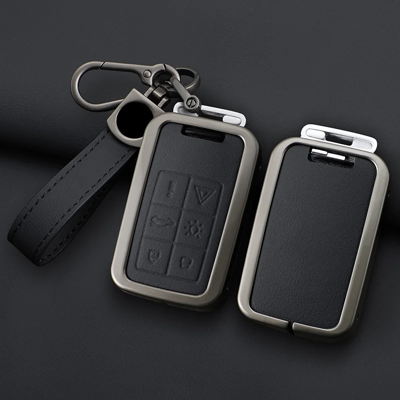 New Zinc Alloy Leather Car Smart Remote Key Case Cover For Volvo XC60 V60 S60 S80 XC70 V40 Autommotive Keychain Accessories