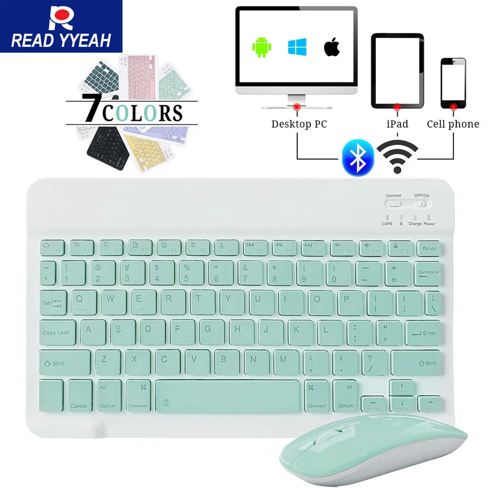 

New Bluetooth Wireless Keyboard With Mouse for iPad 2025 A16 10th Gen iPad Pro Air 13 11th iPad Mini Samsung Xiaomi Tablet Phone
