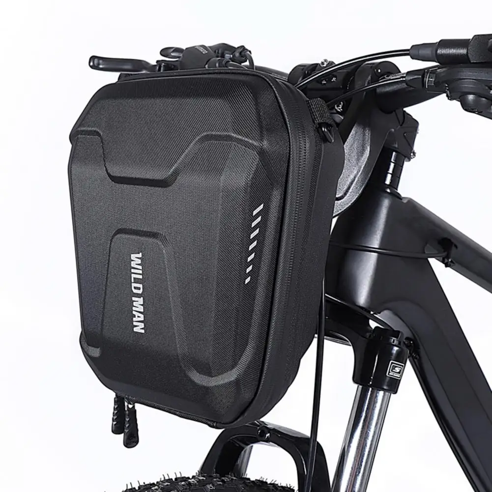 WILD MAN-E8 Handlebar Bag Panniers Waterproof Universal Hard Shell Front Beam Storage Pouch for Mountain Bike