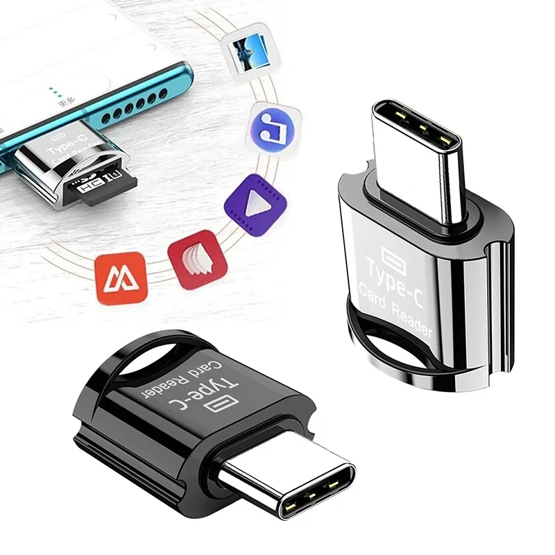 Type C To Micro-SD TF Adapter OTG USB Adapters Smart Memory Card Reader Micro USB To Type C Micro-SD Adapter For Xiaomi Macbook