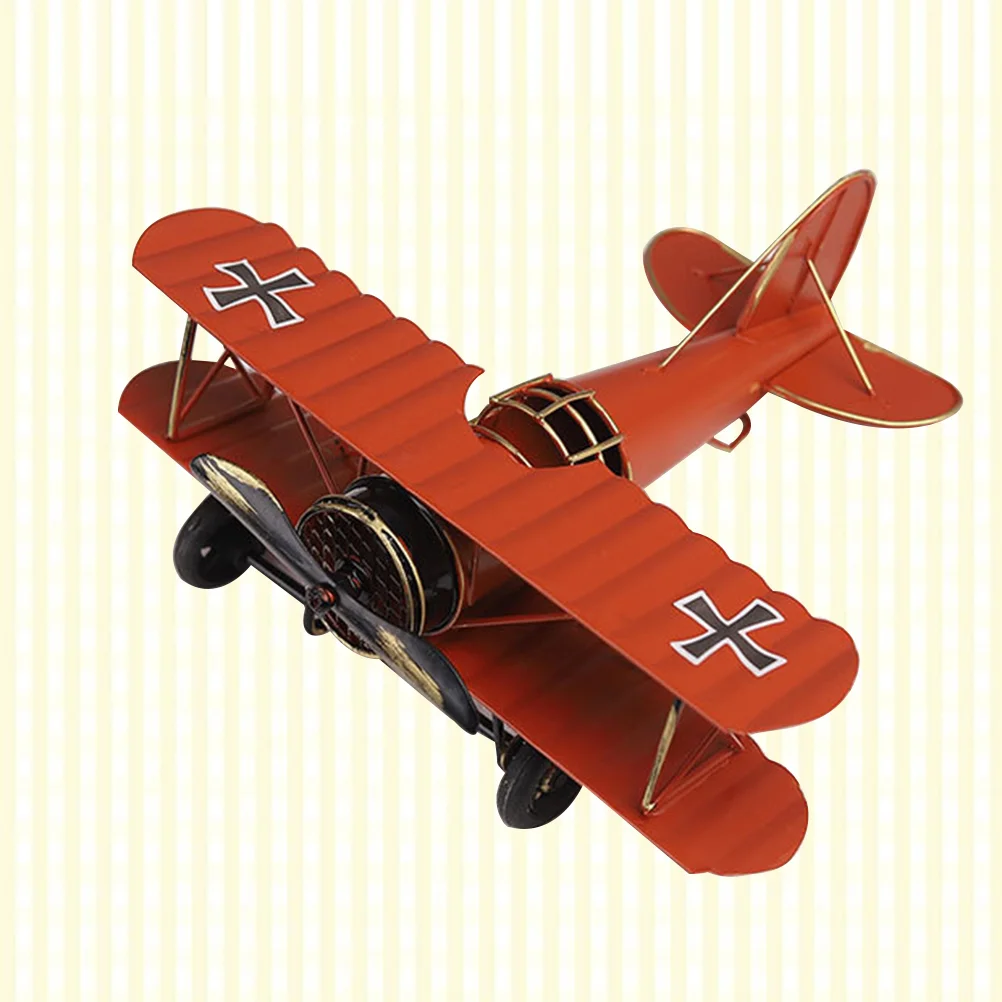 Aircraft Models Iron Metal Plane Ornament Desktop Retro Decor Vintage Handicraft