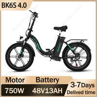 KOOLUX BK6S 4.0 Folding Electric Bike 750W Motor 48V13AH Lithium Battery Adult Electric Bicycle 20*4 Inch Tire Disc brake E-bike