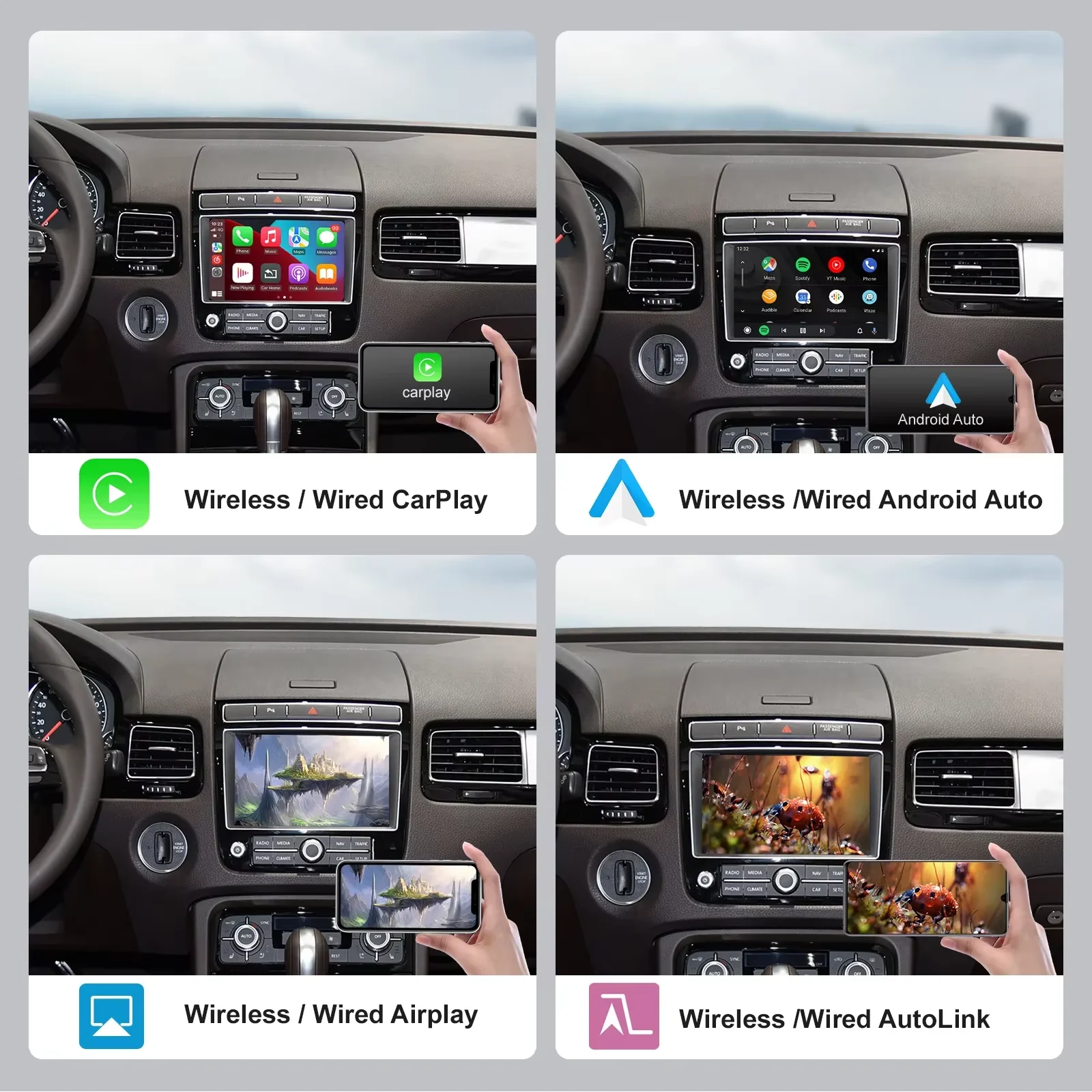 Wireless Carplay Android Auto Module For VW Touareg RNS850 2010-2018 Navigation BT Interface Upgrade Decoder Box