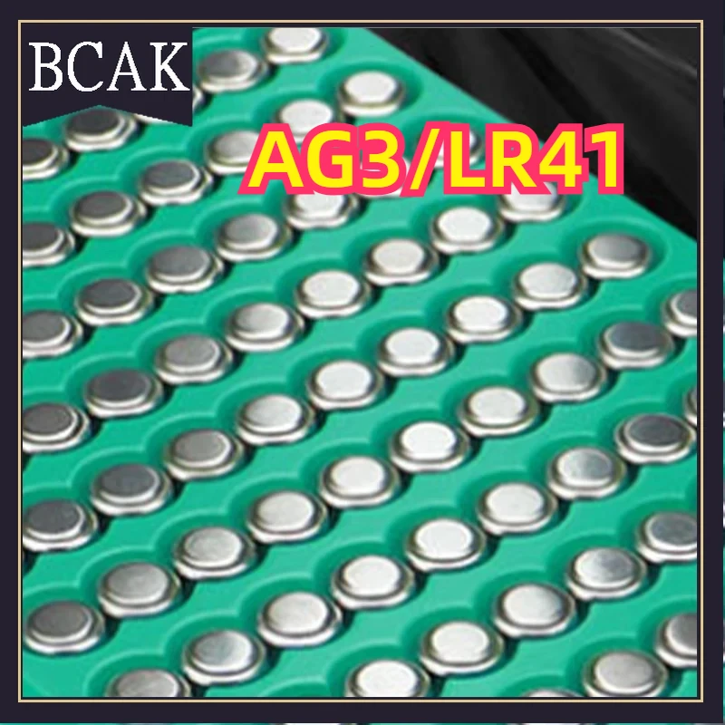 BCAK Style AG3 Button Battery LR41 Zinc Manganese 1.55V 40mAh Battery Cell for Watch Car Key Remote Calculator Electrical Toy Cl