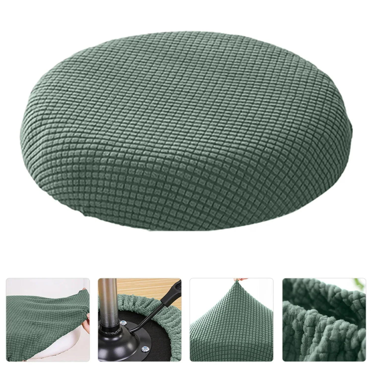 Round Stool Covers Washable Seat Cover  Stool Covers Stool Cushion Slipcover Elastic Bands  Wooden Metal Swivel Chair