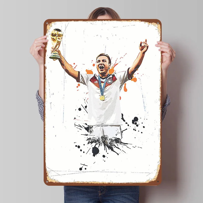 Mario Gotze Tin Plaque Poster Customized Wall Art Retro Vintage Metal Signs for Room Bedroom Decoration Garage Decorations Decor
