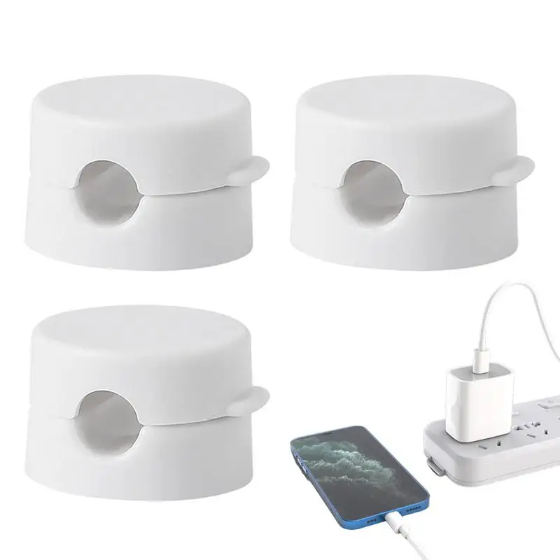 

Data Cable Winder Charging Cable Keeper Management No Drilling Required Wire Charger Holder For USB Cables Computer Charging