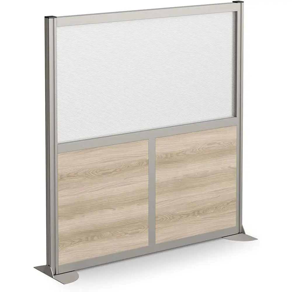 

Портативная ламинированная перегородка для комнаты - Быстросборная панель для зонирования пространства - 52 дюйма высотой x 49 дюймов в ширину, цвет теплый ясеневый