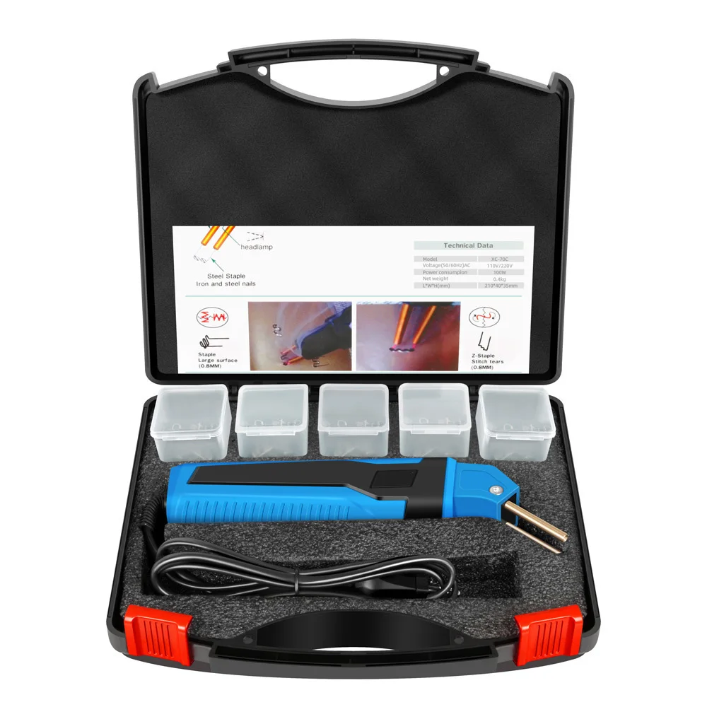 1 Set Portable Plastic Welding Machine Hot Melt Repair Tool For Auto Bumper Car Shell Household Appliance Crack Fixing Kit