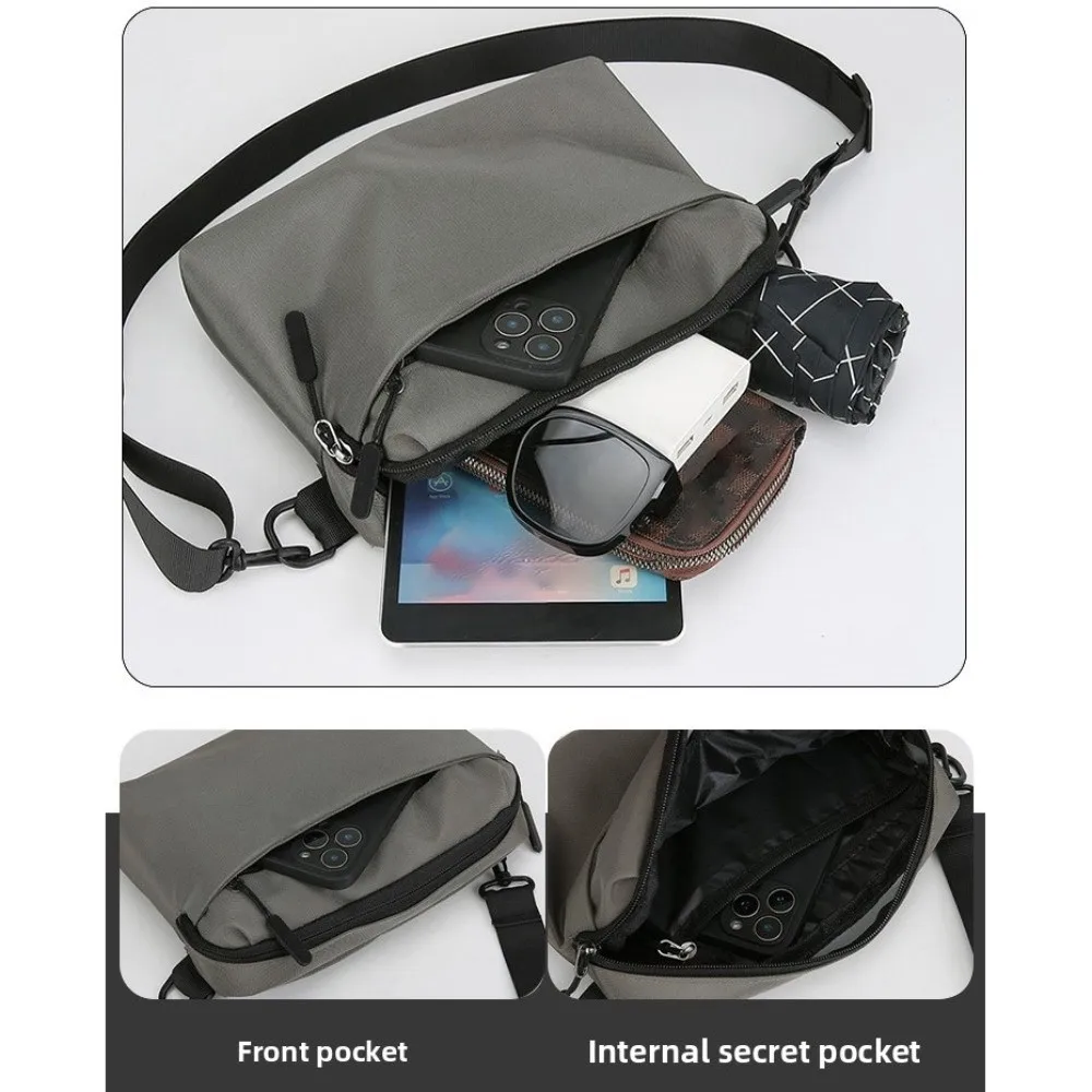 Universal Small Crossbody Bag Square Lightweight Men Women Shoulder Bag Water-Resistant Nylon Phone Pouch Daily Shopping