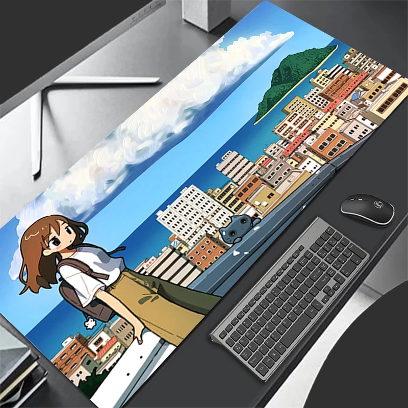 

Mouse Pad Cartoon City Desk Mat Anime Play Mat Gaming Mousepad Speed Computer and Office Gamer Cabinet Cartoon Keyboard Pad