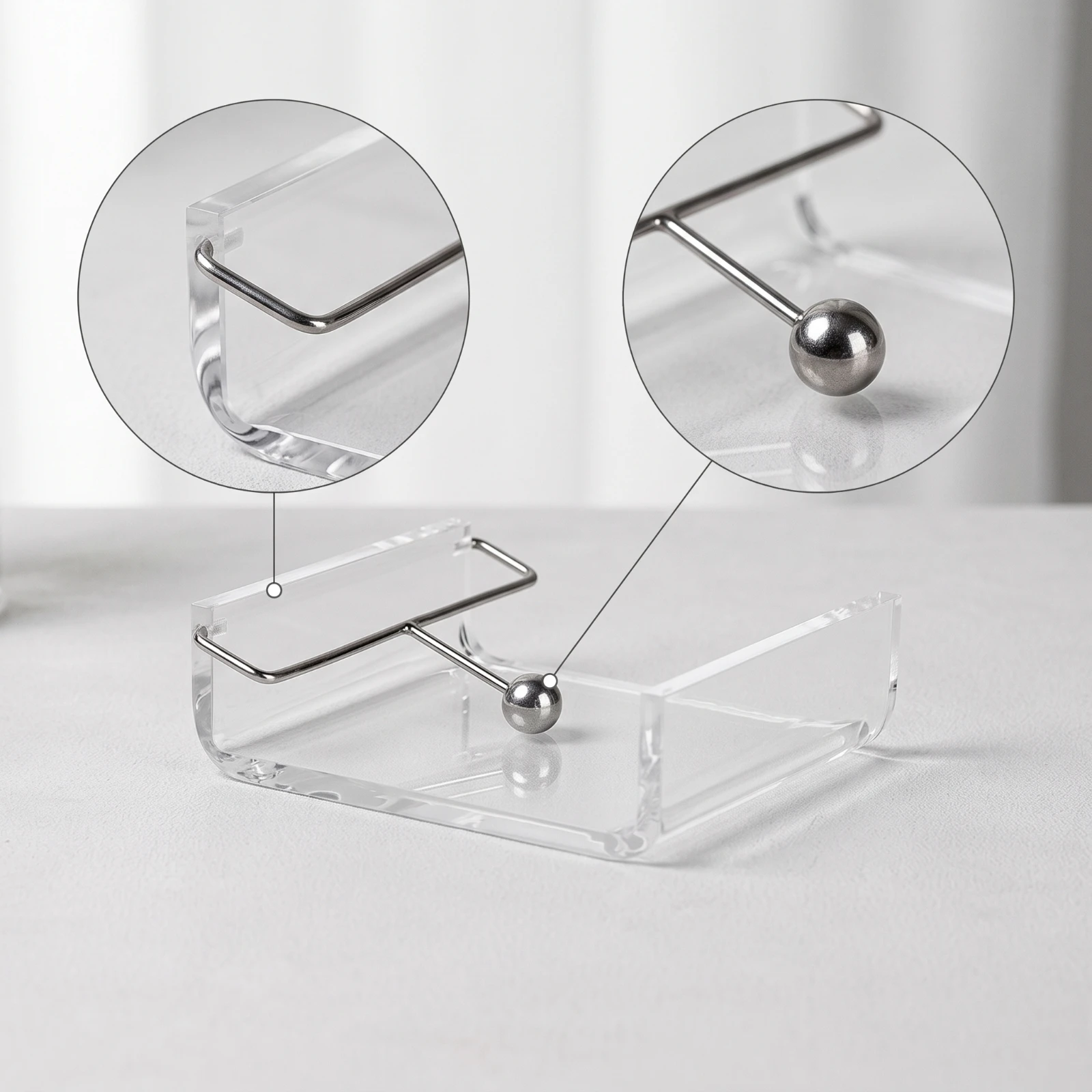 Acrylic Napkin Holder Modern Napkin Tray Tissue Dispenser Clear Transparent for Dining Table, Kitchen Countertop