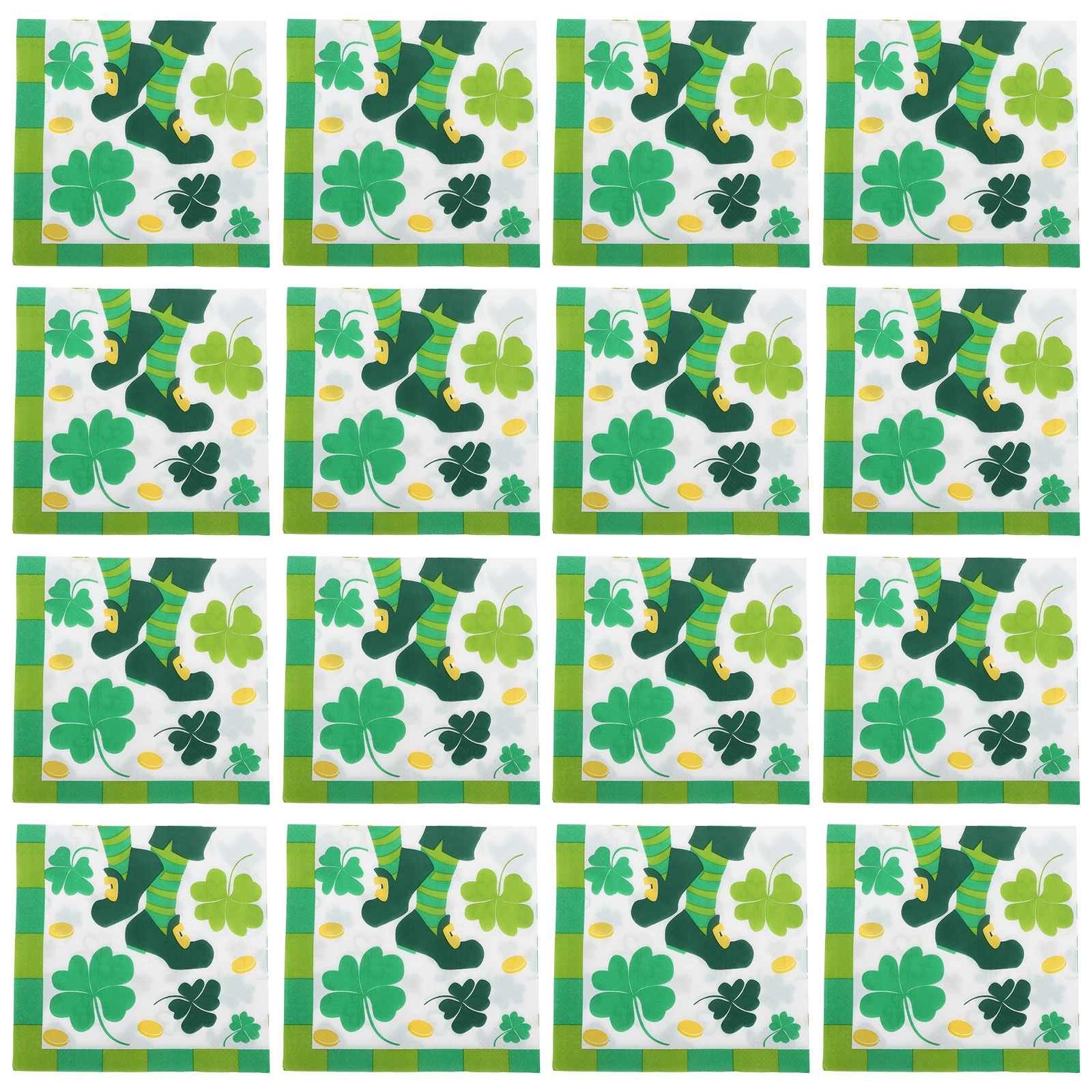 20 قطعة مناديل ورقية لعيد القديس باتريك تصميم شامروك مناديل عشاء للاستعمال مرة واحدة لوازم الحفلات الأيرلندية ديكور للطاولات الاحتفالية #2