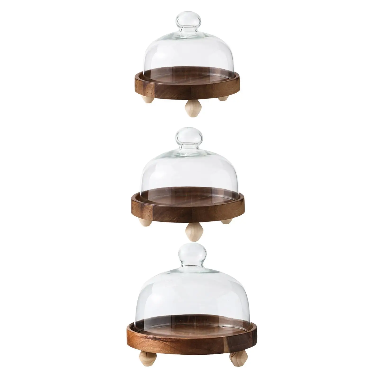 

Cake Stand with Dome Appetizer Plate Kitchen Dinnerware with Transparent Cover
