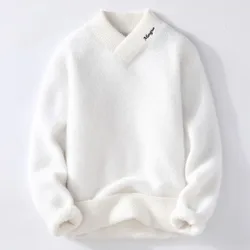 2024 Herbst/Winter Herren lässig V-Ausschnitt Pullover neuen Stil dicke warme Männer hochwertige Pullover Pullover Größe M-XXXL