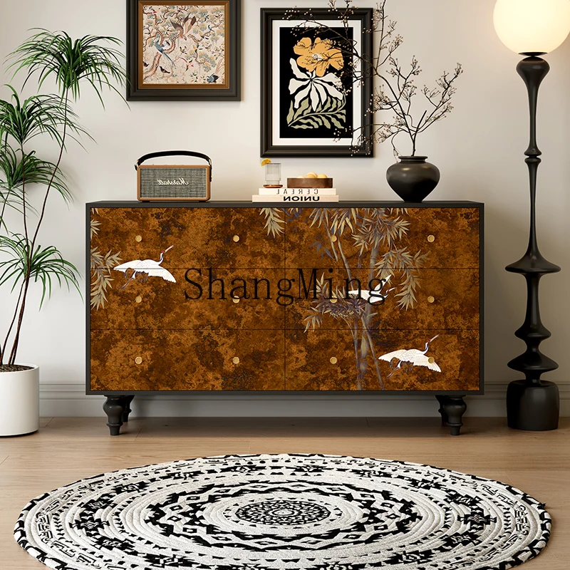 

SM New Chinese Drawer Cabinet Living Room Bedroom Multifunctional Locker Living Room Storage Cabinet