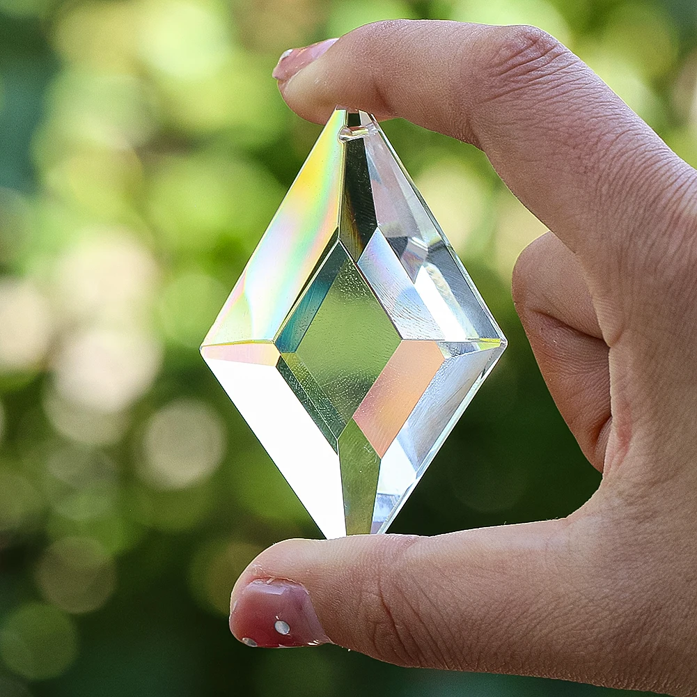 

Прозрачный ромб, хрустальный кулон, граненая звезда, призма, Ловец солнца, подвесной светильник на окно, преломление фэн-шуй, домашний декор, орнамент, подарок