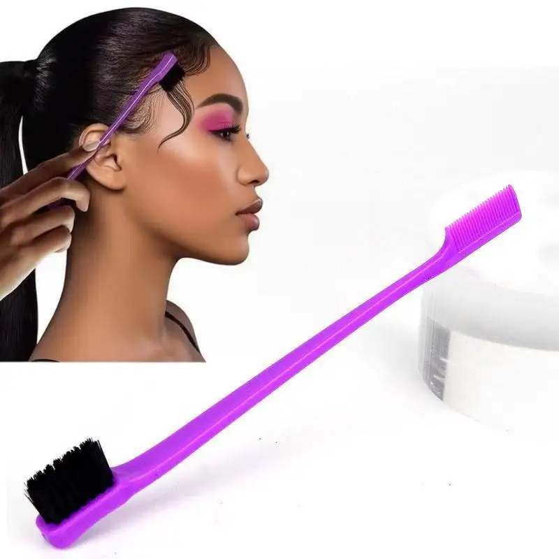 

2-in-1 Edge Brush and Comb for Baby Hair Styling Slick Back Hairline Control for African American Hairstyles