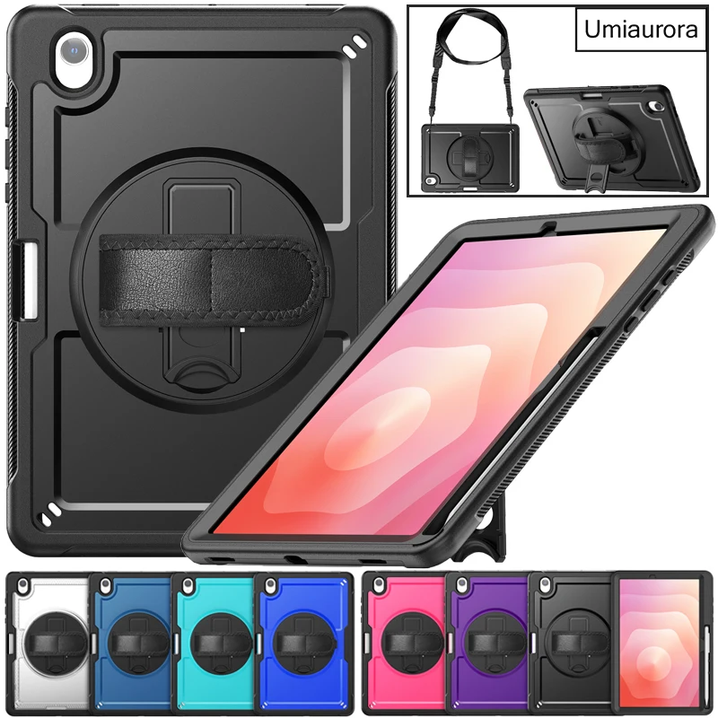 

﻿For Samsung Tab S11 11 inch SM-X730 SM-X736B 360 Rotation Hand Shoulder Strap Stand Tablet Case Shockproof Armor Cover Funda