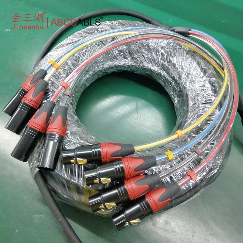 ABCCABLS 4-Core Rainbow Snake Cable, Balanced XLR Audio Cord For Stage Performance & Sound Engineering