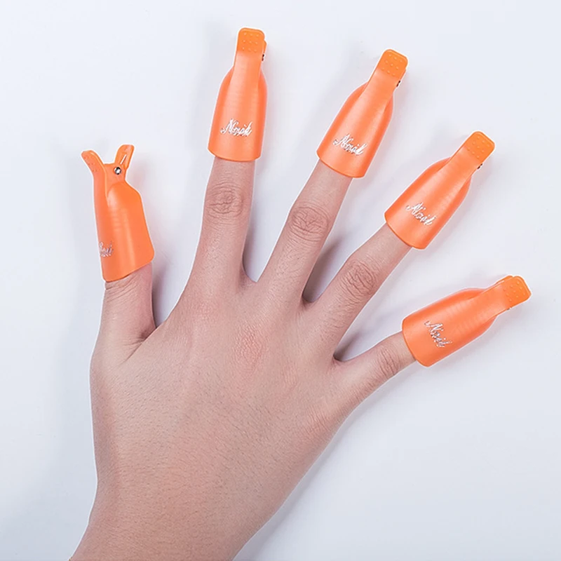 10pcs กาวเล็บ Remover พลาสติกเล็บ Wraps คลิป UV GEL Polish Remover ทําความสะอาดของเหลวสําหรับกําจัดเคลือบเงาเล็บเครื่องมือ