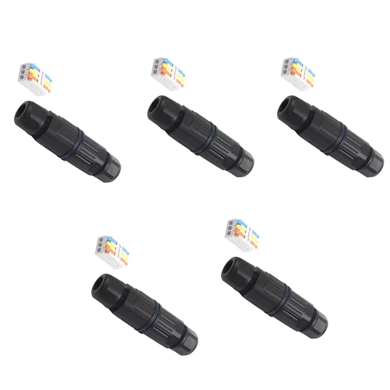 AT82-Replaceable Lever Electrical Cable Connector 2 Way 5 Sets Outdoor IP68 Waterproof Junction Box Wire Connectors