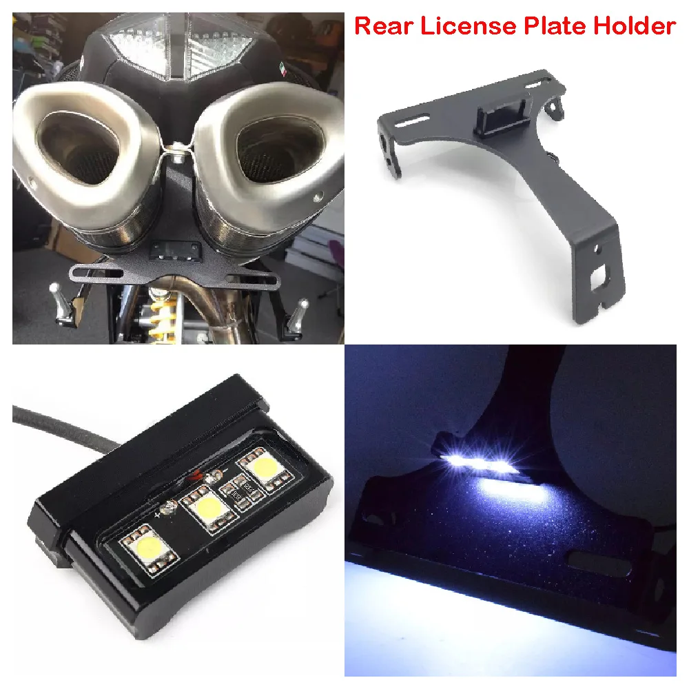 

Подходит для Ducati SBK 1198 1098 S R 848 EVO 2007-2012, держатель номерного знака мотоцикла, хвостовой элиминатор со светодиодным кронштейном номерного знака