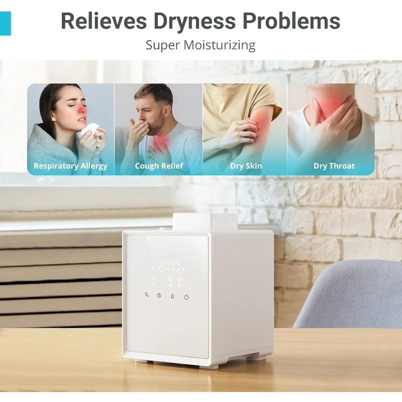مرطب رذاذ دافئ من الفولاذ المقاوم للصدأ سعة 3 لتر مع وظيفة بخار سهلة التنظيف والدافئ، أجهزة ترطيب رذاذ الهواء الصحية لغرفة النوم والمعيشة
