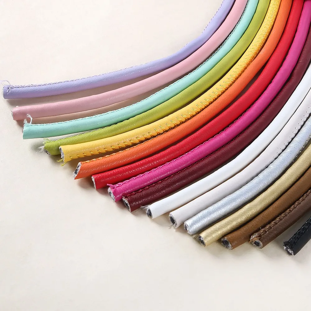 Cordón de Cuero PU Colorido de 2 Metros y 5 mm con Núcleo de Algodón para Manualidades, Cadena de Teléfono, Colgante, Llavero, Correa de Bolso, Materiales para Artesanía
