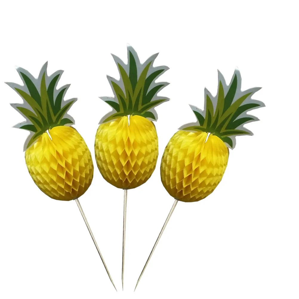 

100 Pcs Cupcake Toppers Fruit Toothpick Insert Non Toxic Cocktail Picks Cake Decor Pineapple Cupcake Toppers Supplies