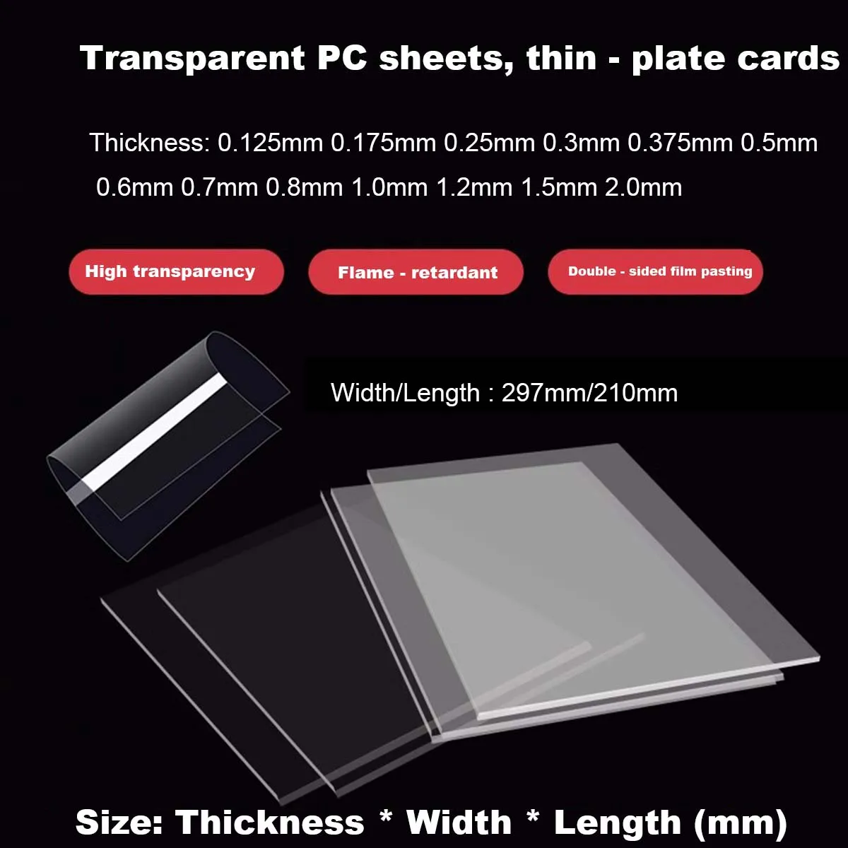 PC Board, High-Purity PC Endurance Board, Polycarbonate Hard Transparent Board, Experimental Research Sheet