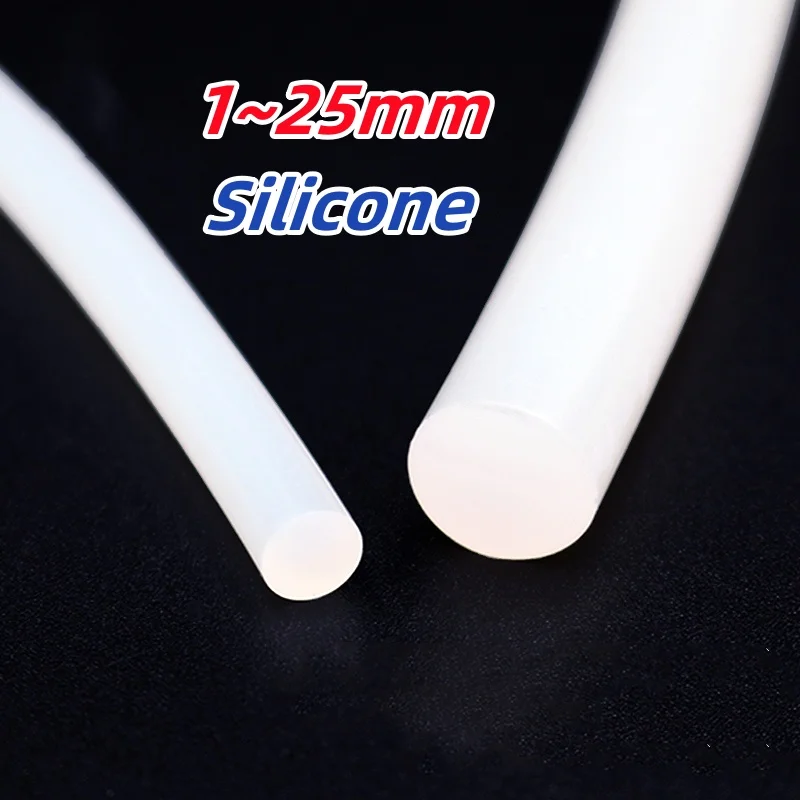 Diameter 1~25mm Solid Silicone Cord Rubber Gasket Trim Seal Strips O Ring High Temperature Waterproof