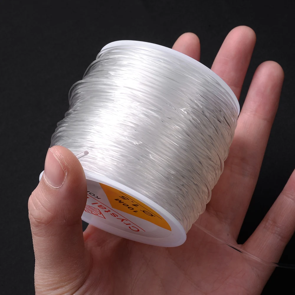 0,5-1,5mm Transparente Elastische Faden Schnur Kristall Elastische Linie Für Schmuck Machen Diy Armband Halskette Perlen Zubehör – Detail 5