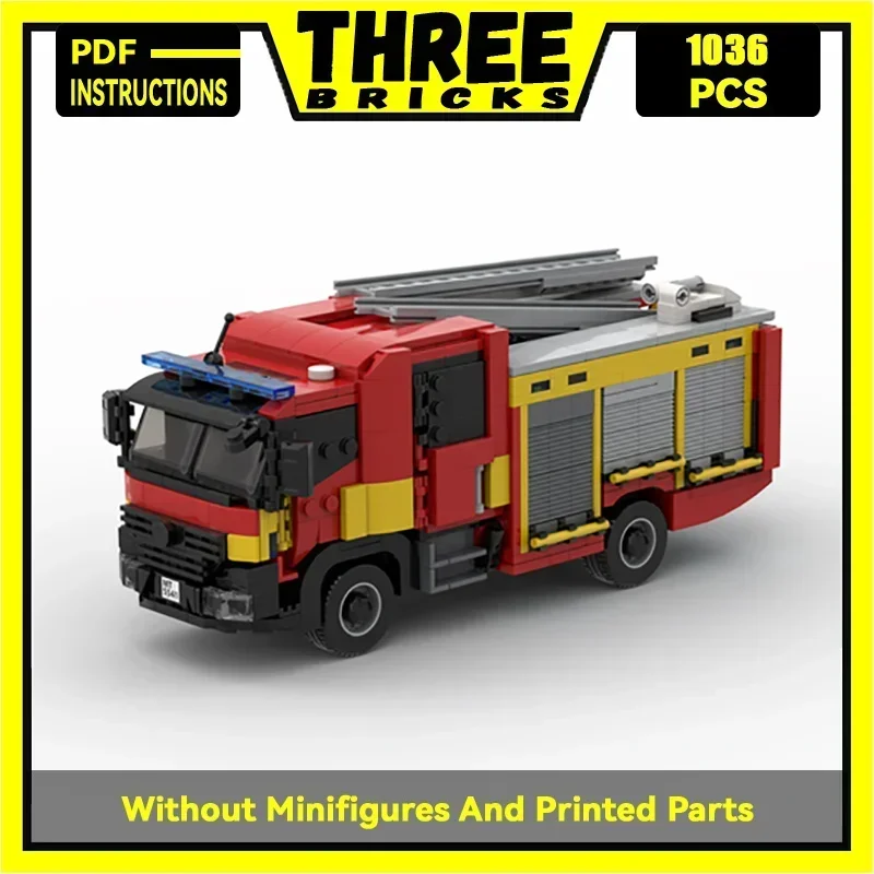 Moc Building Bricks Car Model London Fire Brigade - Mk3 Pump ladder Technology Blocks Gifts Christmas Toys DIY Sets Assembly