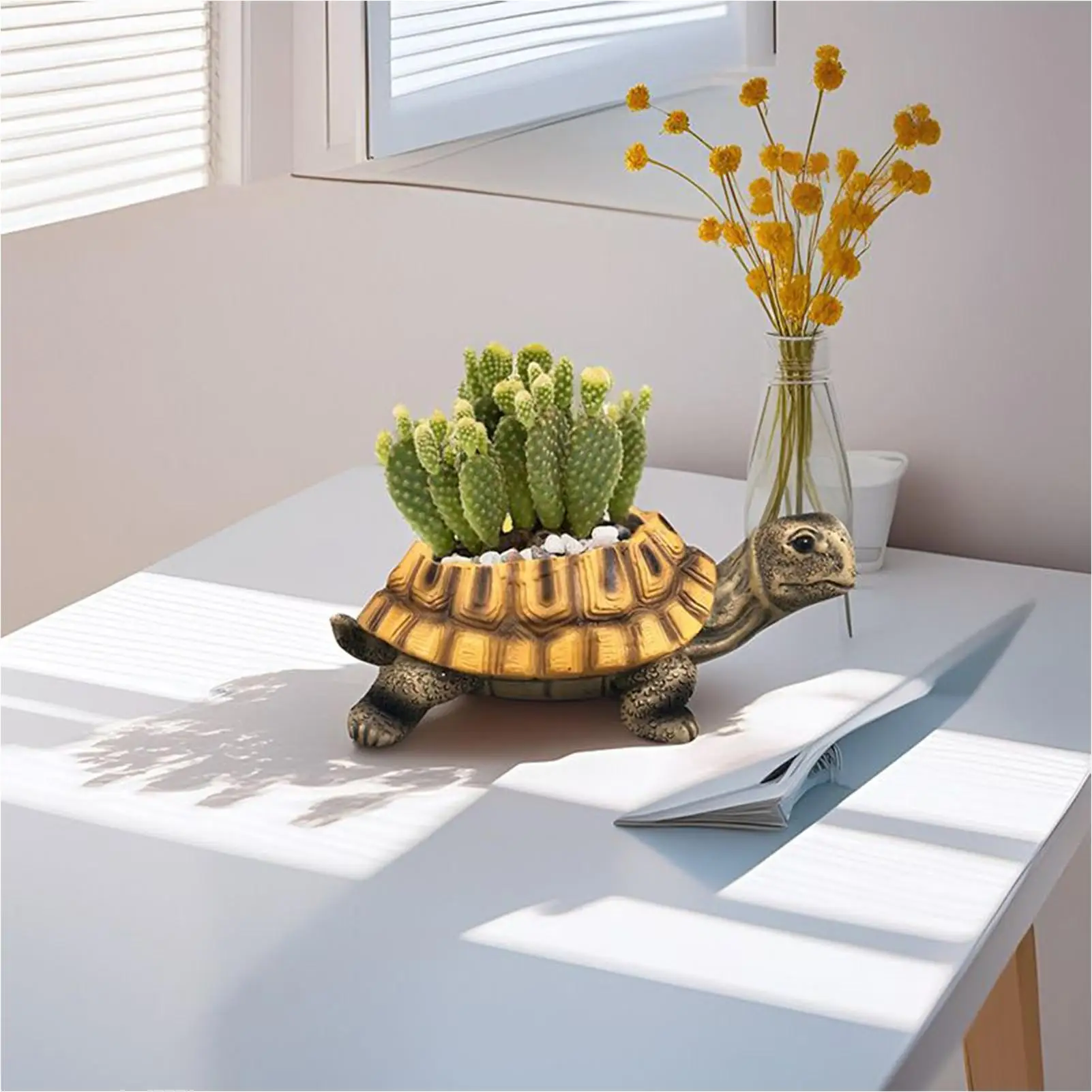 

Turtle Flower Pot Cute Animal Decor Plant Pot Garden Planter For Flowers Succulents Cactus Indoor Home Office Bedroom Living